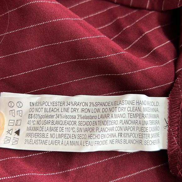 New FOREVER 21 Striped Woven Pinafore Pinstripe Suspender Mini Skirt Dress M - Picture 6 of 8